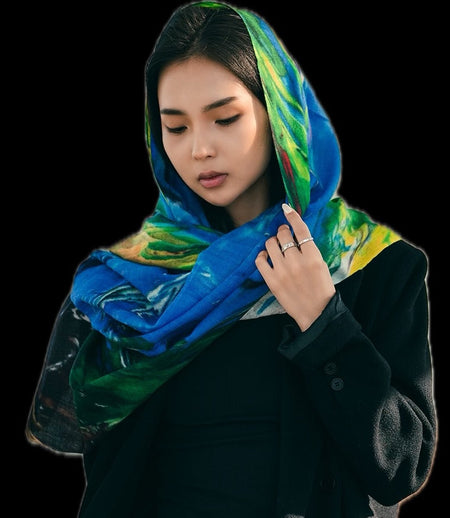 Scarf with original art