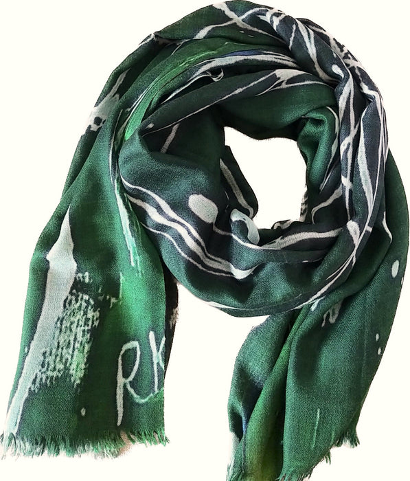 Green designer scarf